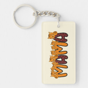 Cute sleeping cats key ring