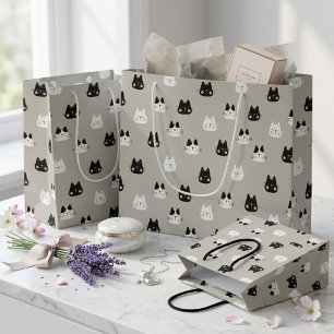 Cute Sleeping Cats Seamless Pattern Medium Gift Bag