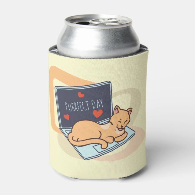 Cute sleeping computer cat can cooler (Can Front)