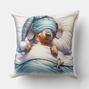 Cute Sleeping Dachshund Dog Cushion