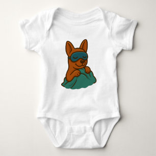 Cute Sleeping Dog Cartoon Baby Bodysuit