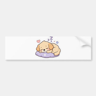 Cute Sleeping Dog -Kawaii Pastel Puppy Vinyl  Bumper Sticker