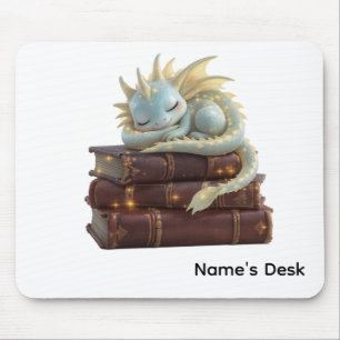Cute Sleeping Dragon Personalised Mousepad