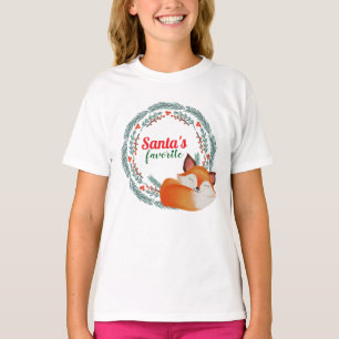 Cute Sleeping Fox Christmas T-Shirt