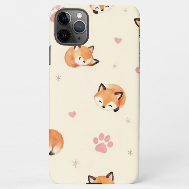 Cute Sleeping Fox Pattern Phone Case (Back)