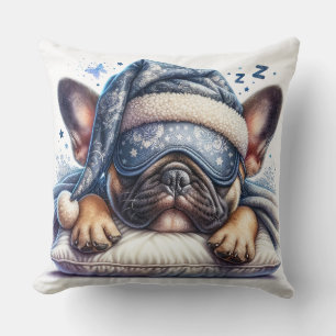 Cute Sleeping French Bulldog Dog Cushion