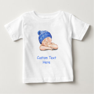 Cute Sleeping Funny Baby T-Shirt wuth Custom Text