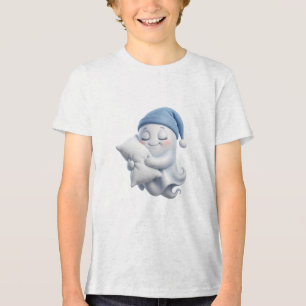 Cute Sleeping Ghost Cosy Halloween Design Tri-Blend Shirt