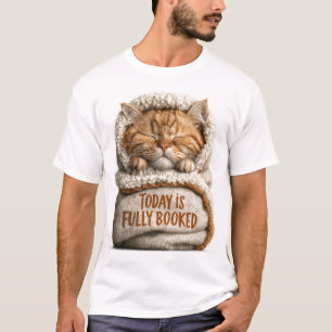 Cute Sleeping Ginger Kitten Swaddled in Blanket T-Shirt