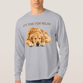 Cute Sleeping Golden Retriever Dog Lover T-Shirt