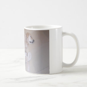 Cute Sleeping Golden Retriever With Toy Rabbit Coffee Mug