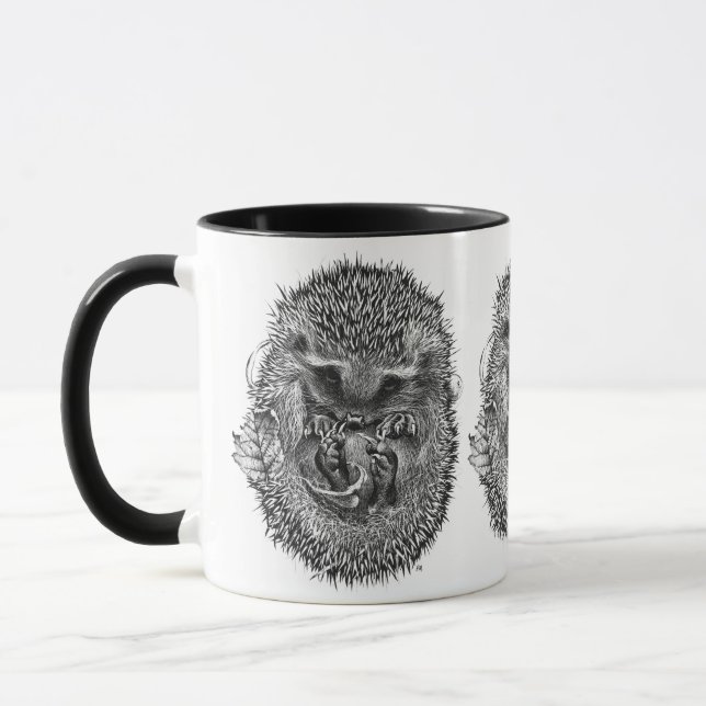 Cute sleeping hedgehog combo coffee mug (Left)