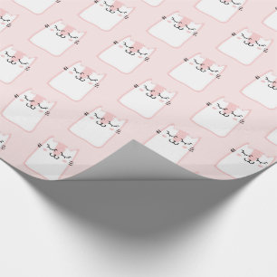 Cute Sleeping Kitty Cat Pattern Wrapping Paper