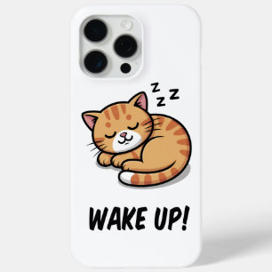 Cute Sleeping Kitty iPhone 15 Pro Max Case Wake UP