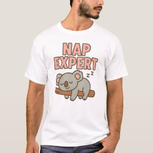 Cute Sleeping Koala “Nap Expert” T-Shirt