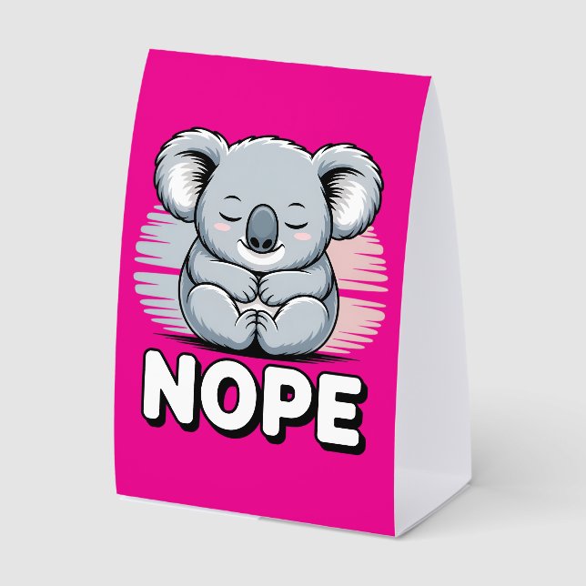 Cute Sleeping Koala “Nope” Funny Cartoon (Front)