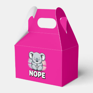 Cute Sleeping Koala “Nope” Funny Cartoon Favour Box