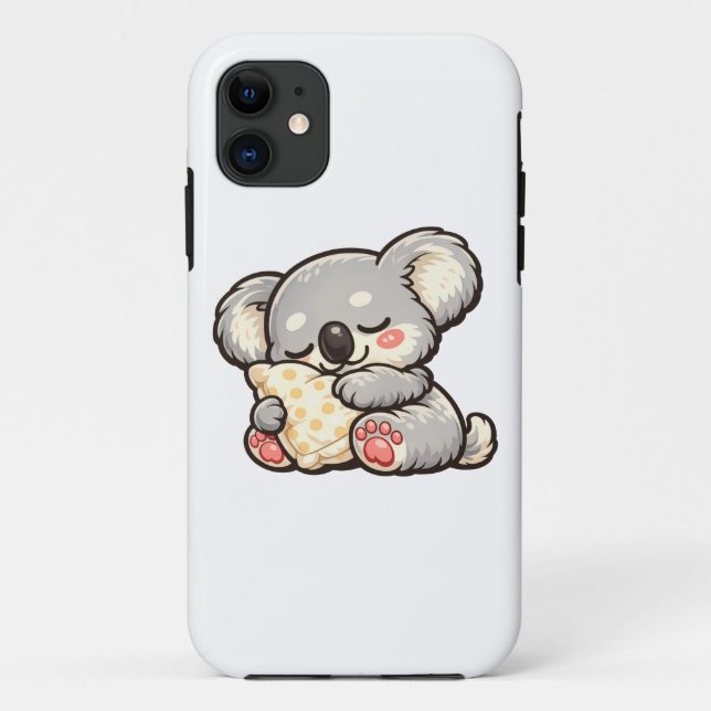 Cute Sleeping Koala with Pillow Case-Mate iPhone Case (Back)