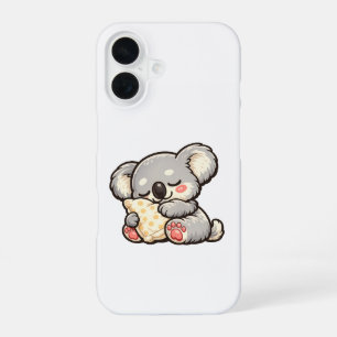 Cute Sleeping Koala with Pillow iPhone 16 Case