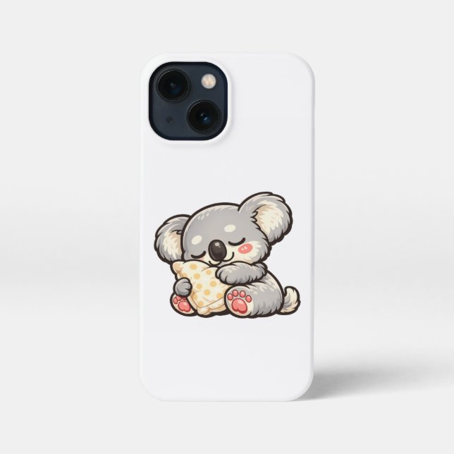 Cute Sleeping Koala with Pillow iPhone Case (Back)