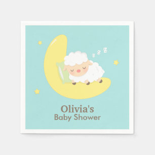 Cute Sleeping Lamb Baby Shower Party Supplies Napkin