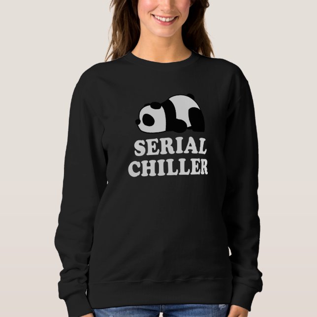 Cute Sleeping Nope Panda  Lazy Pun Serial Chiller Sweatshirt (Front)