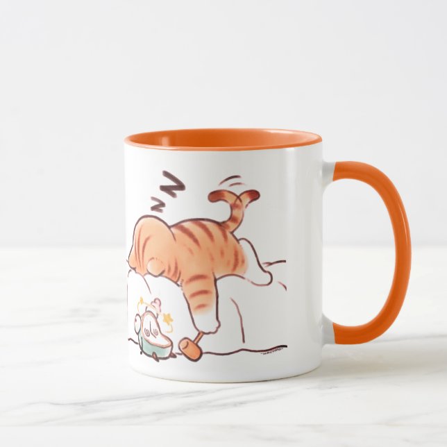 Cute Sleeping Orange Cat Coffee Mug funny orange (Right)