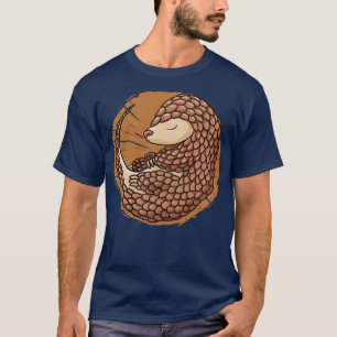 Cute Sleeping Pangolin Illustration T-Shirt
