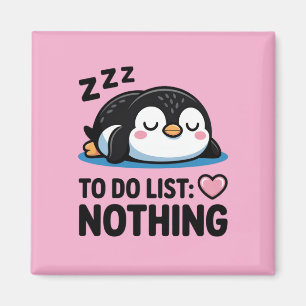 cute sleeping penguin, to do list nothing magnet