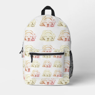 Cute Sleeping Puppy Dog Printed Backpack