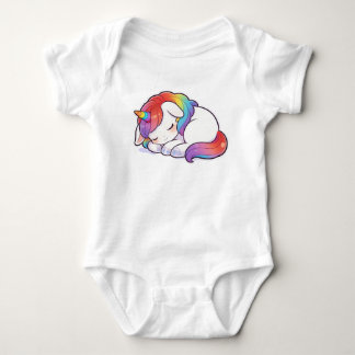 Cute Sleeping Rainbow Unicorn Kawaii Unisex T-Shir Baby Bodysuit
