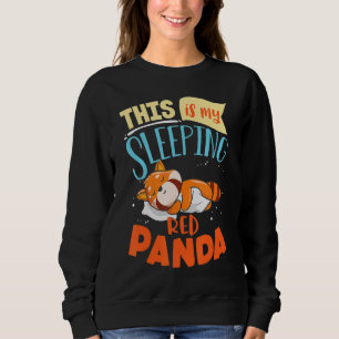 Cute Sleeping Red Panda Graphic Women Men Kids Red Sweatshirt
