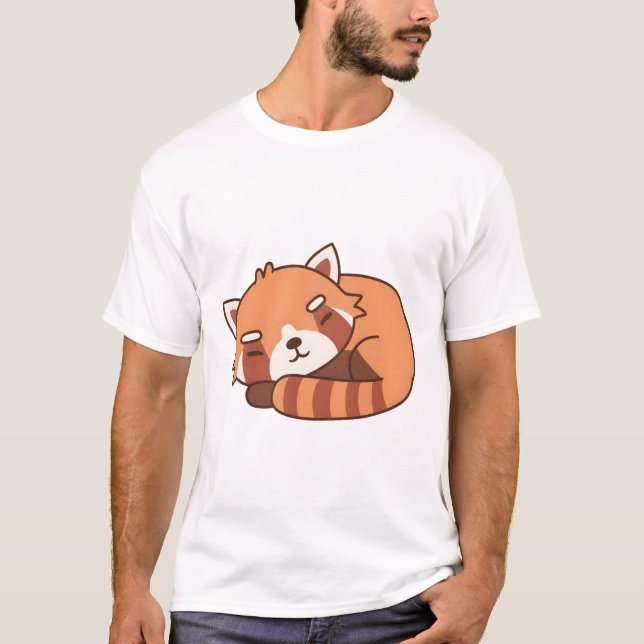 Cute Sleeping Red Panda T-Shirt (Front)