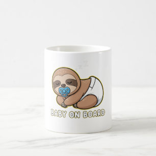  Cute Sleeping Sloth Baby on Board Car Sign   New  Coffee Mug