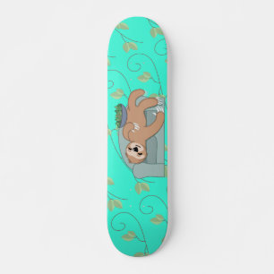 Cute Sleeping Sloth Being Lazy Tropical Jungle Skateboard