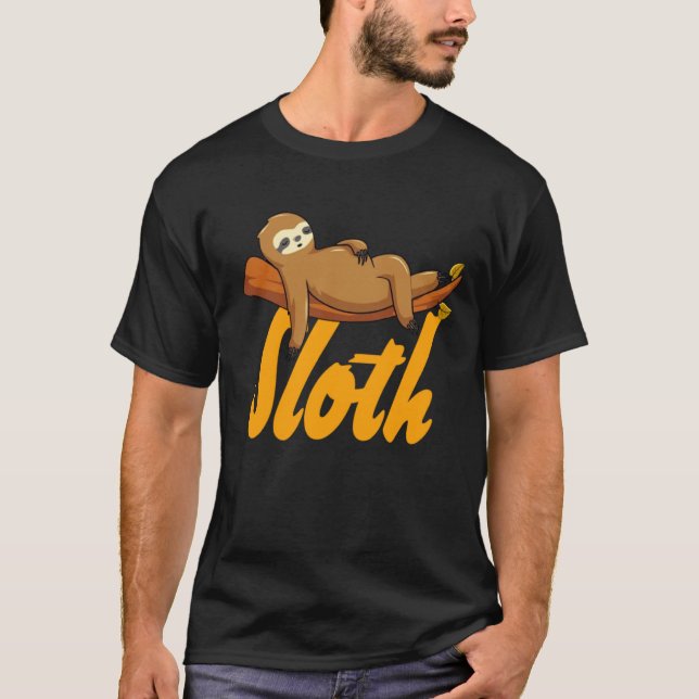 Cute Sleeping Sloth Meme T-Shirt (Front)