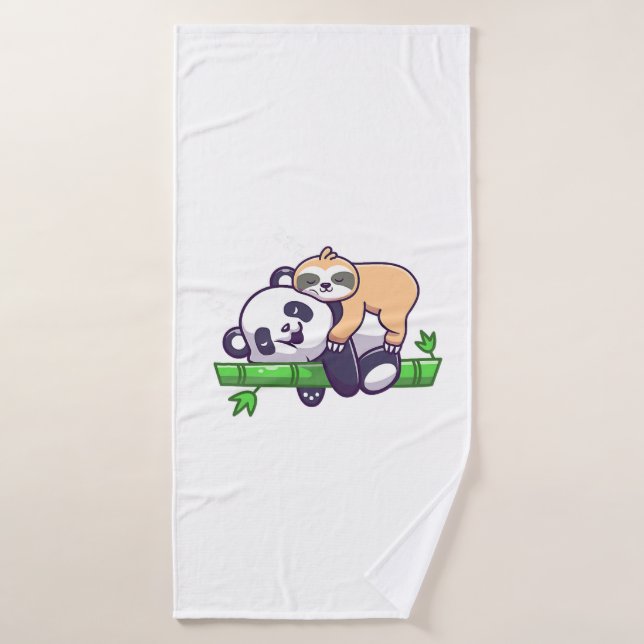 Cute sleeping sloth on panda bear sloth sleep bath towel (Bath Towel)