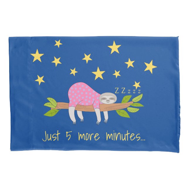 Cute Sleeping Sloth Pillowcase (Front)