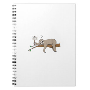 Cute Sleeping Sloth T Shirt Funny Lazy Tired Nappi Notebook