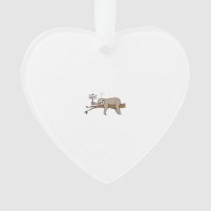 Cute Sleeping Sloth T Shirt Funny Lazy Tired Nappi Ornament