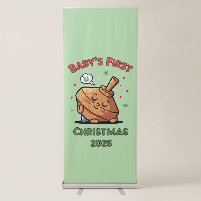  Cute Sleeping Spinning Top | Baby's First  Retractable Banner (Front)