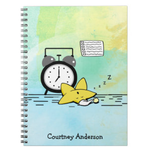 Cute Sleeping Star Personalised Notebook