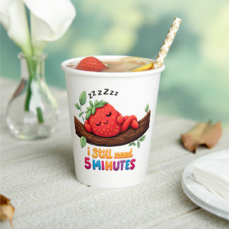 Cute Sleeping Strawberry – 8oz Paper Cup