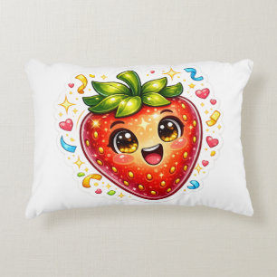 Cute Sleeping Strawberry T-Shirt Kawaii Fruit Decorative Cushion