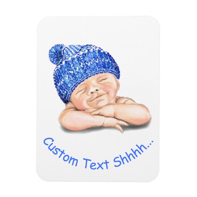 Cute Sleeping Sweet Smiling Happy Baby - Customise Magnet (Vertical)