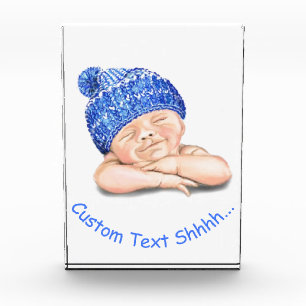 Cute Sleeping Sweet Smiling Happy Baby - Customise Photo Block