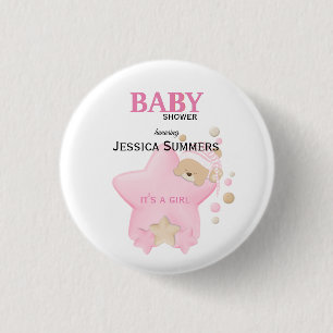Cute Sleeping Teddy Bear Baby Shower 3 Cm Round Badge