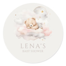 Cute Sleeping Teddy Bear Baby Shower