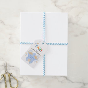 Cute Sleeping Teddy Bears Twin Baby Boys Shower Gift Tags