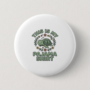 Cute Sleeping Turtle Pajama Shirt Vintage Vector D 6 Cm Round Badge